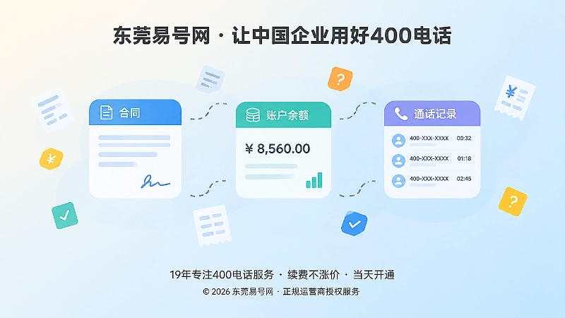 400电话套餐费用与消费记录缺少对应关系示意图